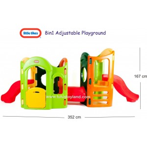 little tikes playset with 2 slides and tunnel