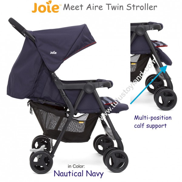 joie aire twin nautical navy