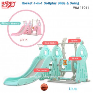 Happy Play – WM 19011 Rocket 4 in 1 Softplay Silde & Swing