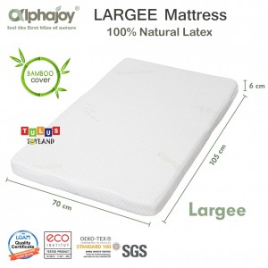 Alphajoy – LARGEE Bamboo Baby Mattress 100% Natural Latex 105 x 70 x 6 cm