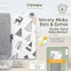 Alphajoy - Velvety Minky Dots & Cotton Double Sided Baby Blanket