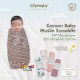 Alphajoy - Cocoon Baby Muslin Swaddle Bamboo Organic Cotton Bedong Corak