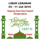 Libur Lebaran 2016